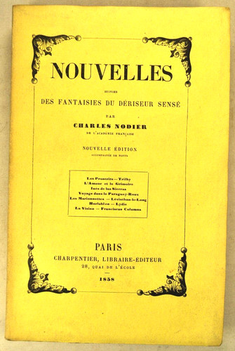 Nodier nouvelles fantaisies - nouvelles,